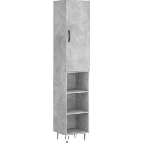 Buffet haut Gris béton 34,5x34x180 Bois d'ingénierie (1/5)