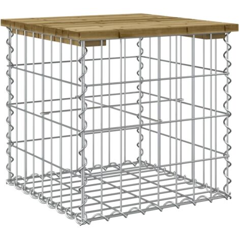 Banc de jardin design gabion 43x44x42 bois de pin imprégné (1/5)