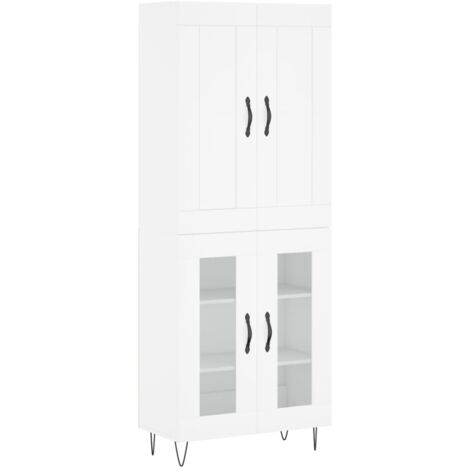 Buffet haut Blanc 69,5x34x180 Bois d'ingénierie (1/5)