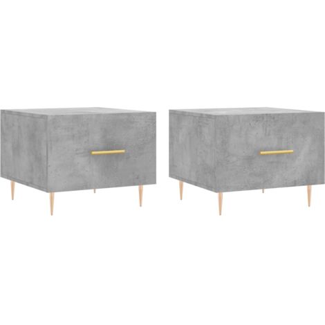 Tables basses 2 pcs gris béton 50x50x40 bois d'ingénierie (1/5)
