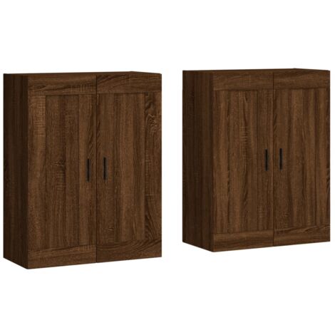 Armoires murales 2 pcs chêne marron bois d'ingénierie (1/5)