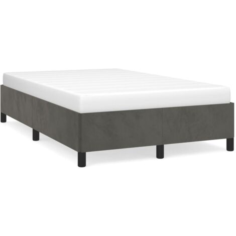 Cadre de lit gris foncé 120x190 velours (1/5)