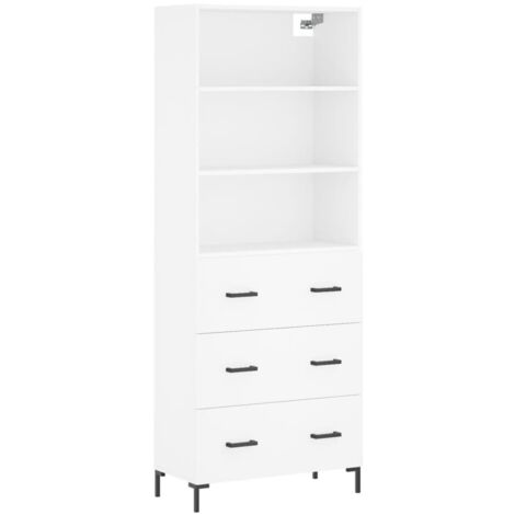 Buffet haut Blanc 69,5x34x180 Bois d'ingénierie (1/5)