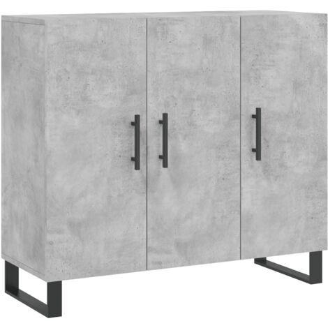 Buffet gris béton 90x34x80 bois d'ingénierie (1/5)