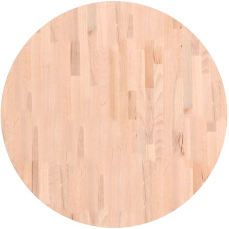Dessus de table Ø80x2,5 rond bois massif de hêtre (1/5)