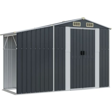 Abri de jardin anthracite 277x93x179 acier galvanisé (1/5)