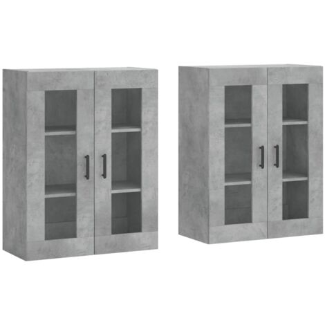 Armoires murales 2 pcs gris béton bois d'ingénierie (1/5)