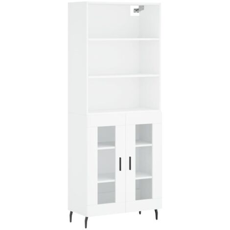 Buffet haut Blanc 69,5x34x180 Bois d'ingénierie (1/5)