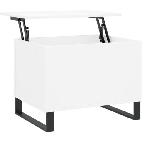 Table basse Blanc 60x44,5x45 Bois d'ingénierie (1/5)