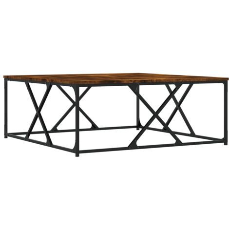 Table basse chêne fumé 100x100x40 bois d'ingénierie (1/5)