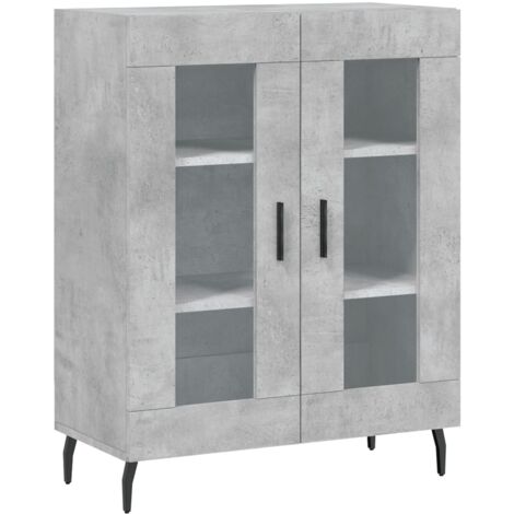 Buffet gris béton 69,5x34x90 bois d'ingénierie (1/5)
