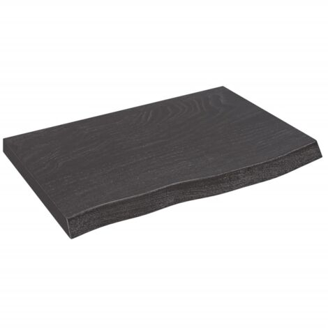 Dessus de table gris foncé bois chêne massif traité (1/5)