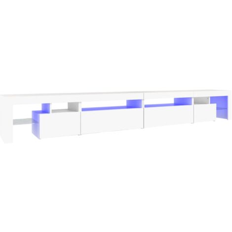 Meuble TV avec lumières LED Blanc 290x36,5x40 (1/5)