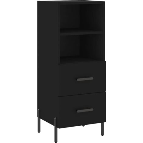 Buffet Noir 34,5x34x90 Bois d'ingénierie (1/5)