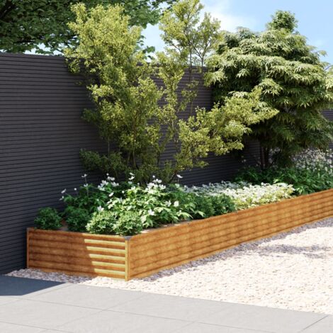 Lit surélevé de jardin 960x100x36 acier corten (1/5)