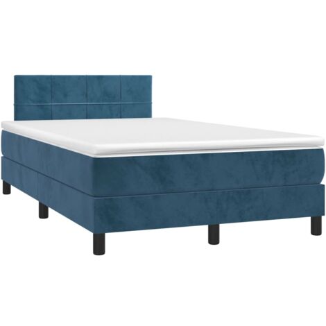 Sommier à lattes de lit avec matelas LED bleu foncé 120x190 (1/5)