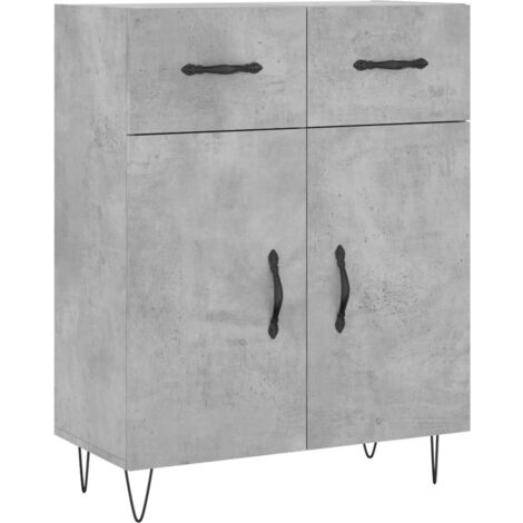 Buffet gris béton 69,5x34x90 bois d'ingénierie (1/5)