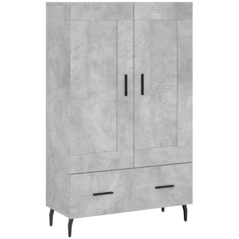 Buffet haut gris béton 69,5x31x115 bois d'ingénierie (1/5)