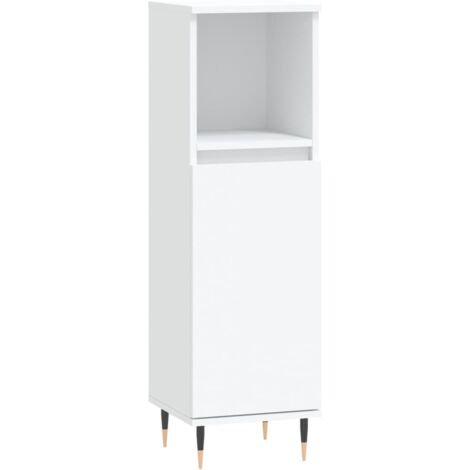 Armoire de salle de bain blanc 30x30x100 bois d'ingénierie (1/5)