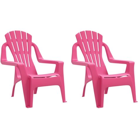 Chaises de jardin pour enfants lot de 2 rose 37x34x44 PP (1/5)