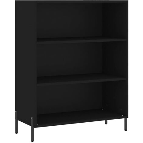 Armoire à étagères noir 69,5x32,5x90 bois d'ingénierie (1/5)