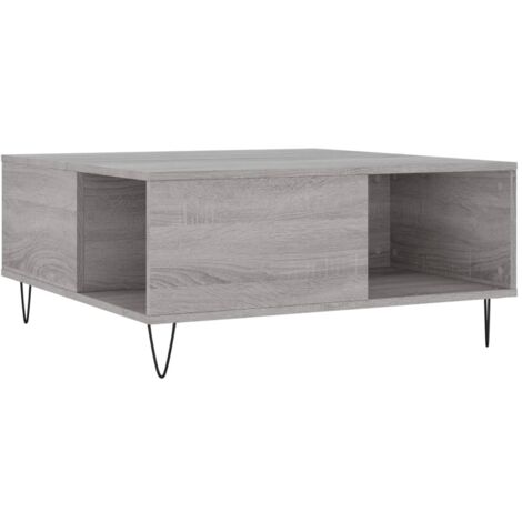 Table basse sonoma gris 80x80x36,5 bois d'ingénierie (1/5)