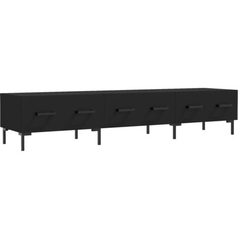 Meuble TV noir 150x36x30 bois d'ingénierie (1/5)