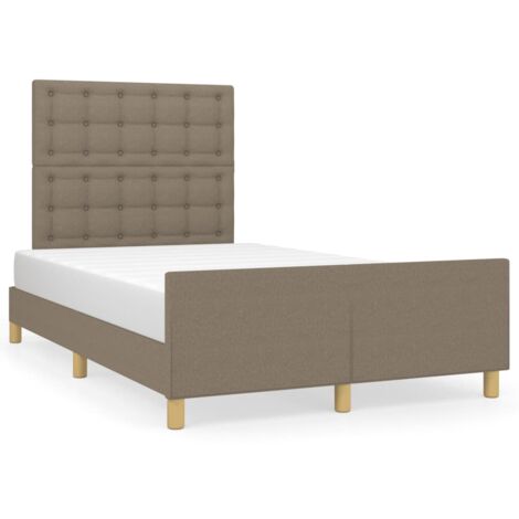 Cadre de lit avec tête de lit taupe 120x190 tissu (1/5)