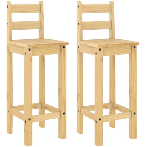 Chaises de bar 2 pcs bois de pin solide (1/5)