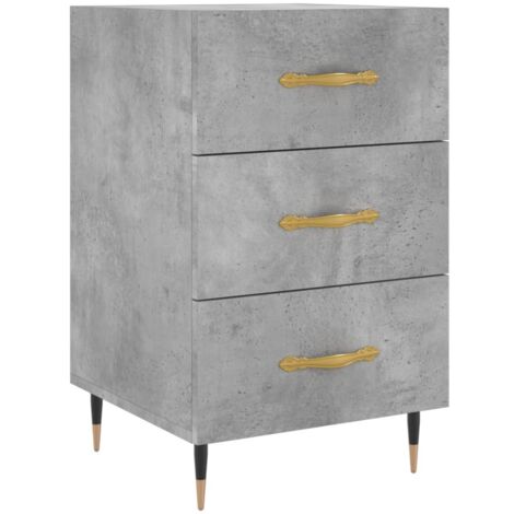 Table de chevet gris béton 40x40x66 bois d'ingénierie (1/5)