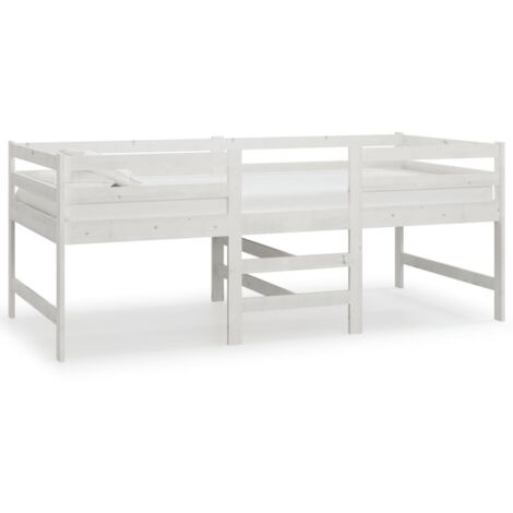 Cadre de lit Blanc 90x200 Bois de pin massif (1/5)
