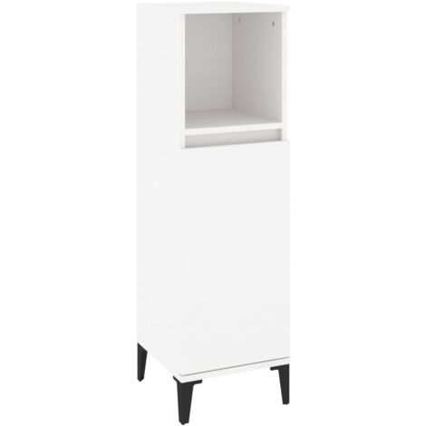 Armoire de salle de bain blanc 30x30x100 bois d'ingénierie (1/5)