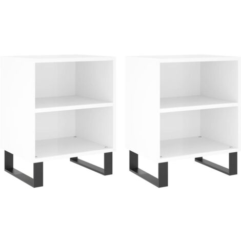 VidaXL Table de chevet Blanc 40x40x66 cm Bois d'ingénierie 812078 - Maison