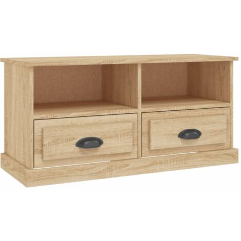 Meuble TV chêne sonoma 93x35,5x45 bois d'ingénierie (1/5)