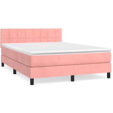 Sommier à lattes de lit avec matelas Rose 140x190 Velours (1/5)