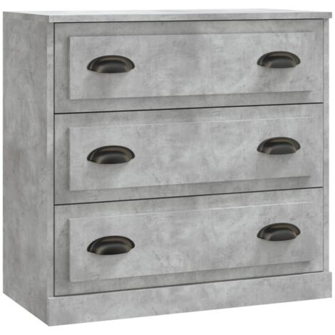 Buffet gris béton 70x35,5x67,5 bois d'ingénierie (1/5)
