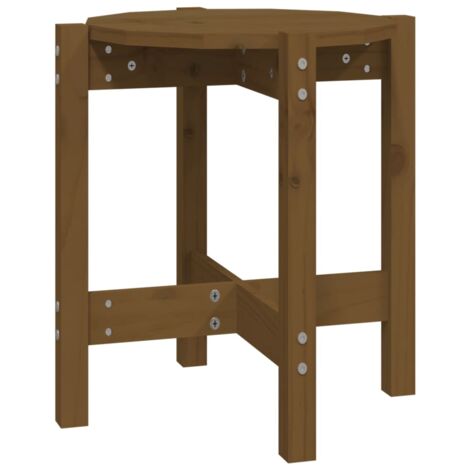 Table basse Marron miel Ø 42,5x45 Bois massif de pin (1/5)