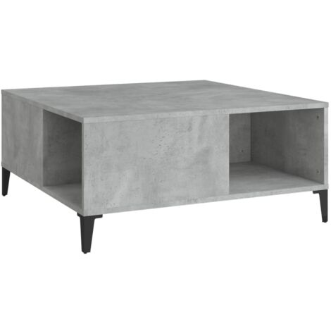 Table basse gris béton 80x80x36,5 bois d'ingénierie (1/5)