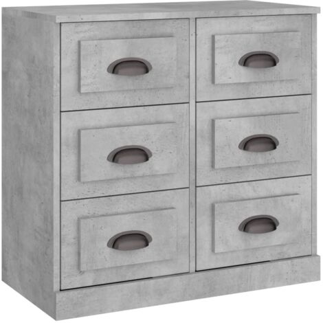 Buffet gris béton 70x35,5x67,5 bois d'ingénierie (1/5)
