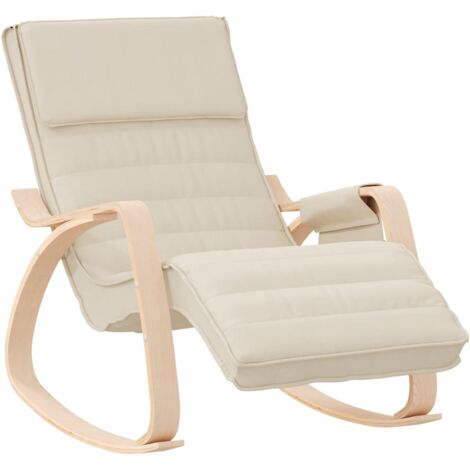 Chaise à bascule Crème Tissu (1/5)