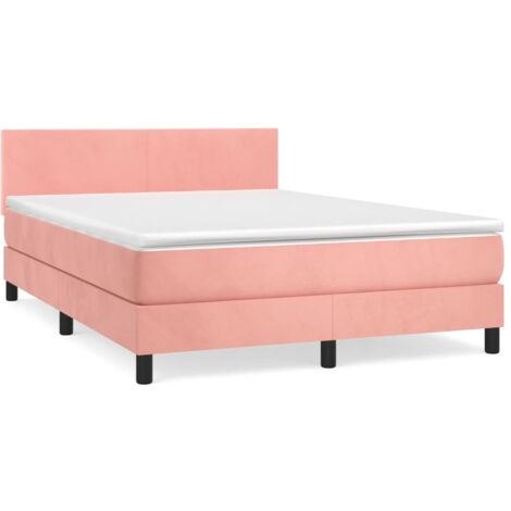 Sommier à lattes de lit avec matelas Rose 140x190 Velours (1/5)