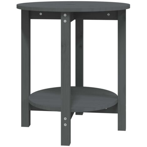 Table basse Gris Ø 55x60 Bois massif de pin (1/5)