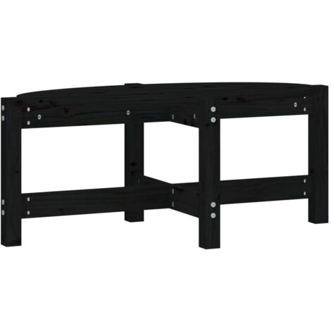 Table basse Noir 87x48x35 Bois massif de pin (1/5)