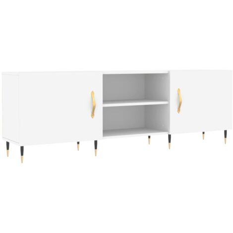 Meuble TV blanc 150x30x50 bois d'ingénierie (1/5)