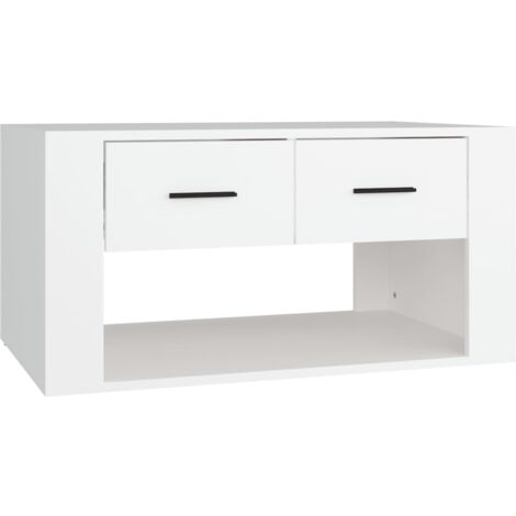 Table basse Blanc 80x50x40 Bois d'ingénierie (1/5)