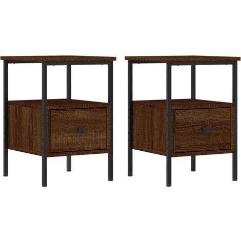 Tables de chevet 2 pcs chêne marron 34x36x50 bois ingénierie (1/5)