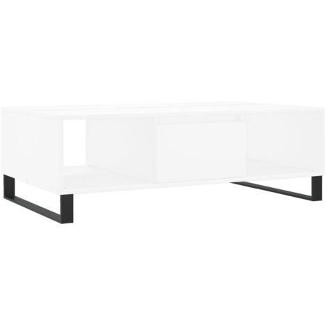 Table basse blanc 104x60x35 bois d'ingénierie (1/5)