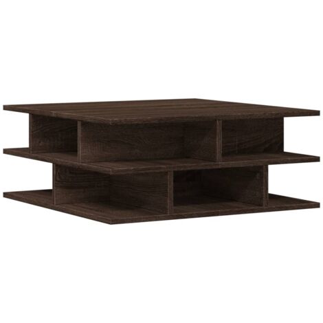 Table basse chêne marron 70x70x29 bois d'ingénierie (1/5)