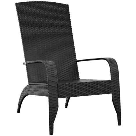 Chaise de jardin Adirondack Noir Résine tressée (1/5)