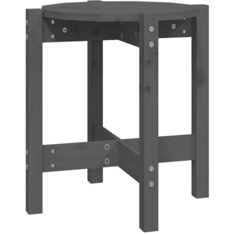Table basse Gris Ø 42,5x45 Bois massif de pin (1/5)